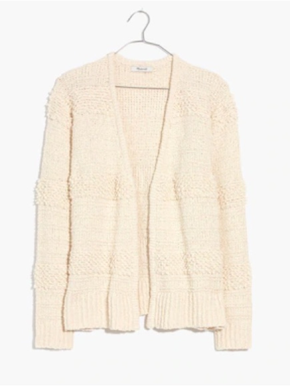 Madewell - Bronson Textured Soft Long Sleeve Open Classic Cardigan Size Small